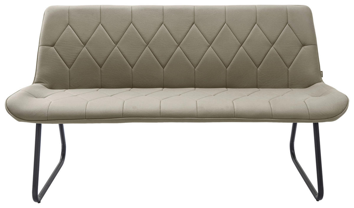 SITZBANK 155/87/65 cm Mikrofaser Taupe  - Taupe/Schwarz, Design, Textil/Metall (155/87/65cm) - Novel