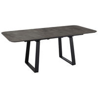 ESSTISCH Schwarz, Schieferfarben oval  ausziehbar, in verschiedenen Größen erhältlich  - Schieferfarben/Schwarz, Basics, Holz/Metall (160-210/95/76cm) - Celina Home