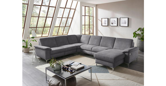 WOHNLANDSCHAFT in Chenille Grau  - Alufarben/Grau, Design, Textil/Metall (265/333/170cm) - Dieter Knoll