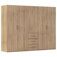 DREHTÜRENSCHRANK 251/197/60 cm 5-türig Sonoma Eiche  - Sonoma Eiche, Design, Holzwerkstoff/Kunststoff (251/197/60cm) - Novel
