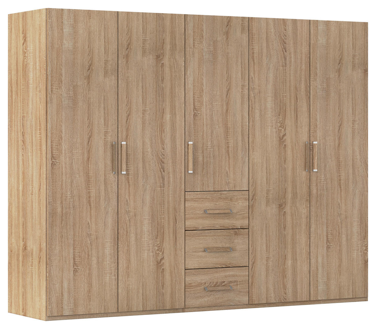 DREHTÜRENSCHRANK 251/197/60 cm 5-türig Sonoma Eiche  - Sonoma Eiche, Design, Holzwerkstoff/Kunststoff (251/197/60cm) - Novel