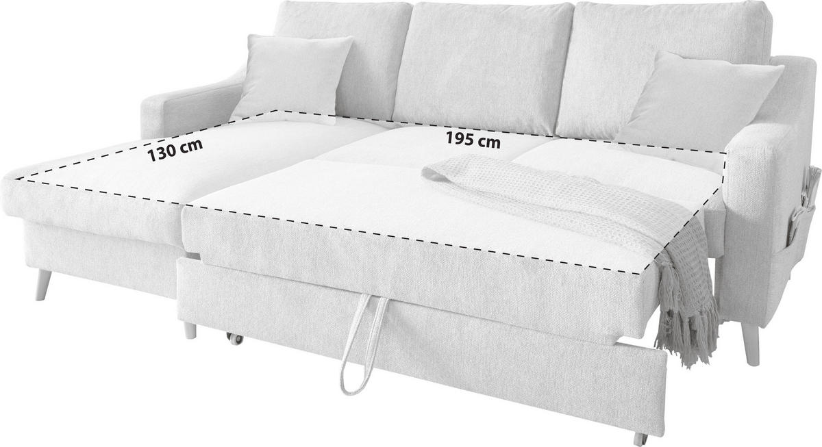 ECKSOFA Hellblau Cord  - Naturfarben/Hellblau, Design, Holz/Textil (150/228cm) - P & B