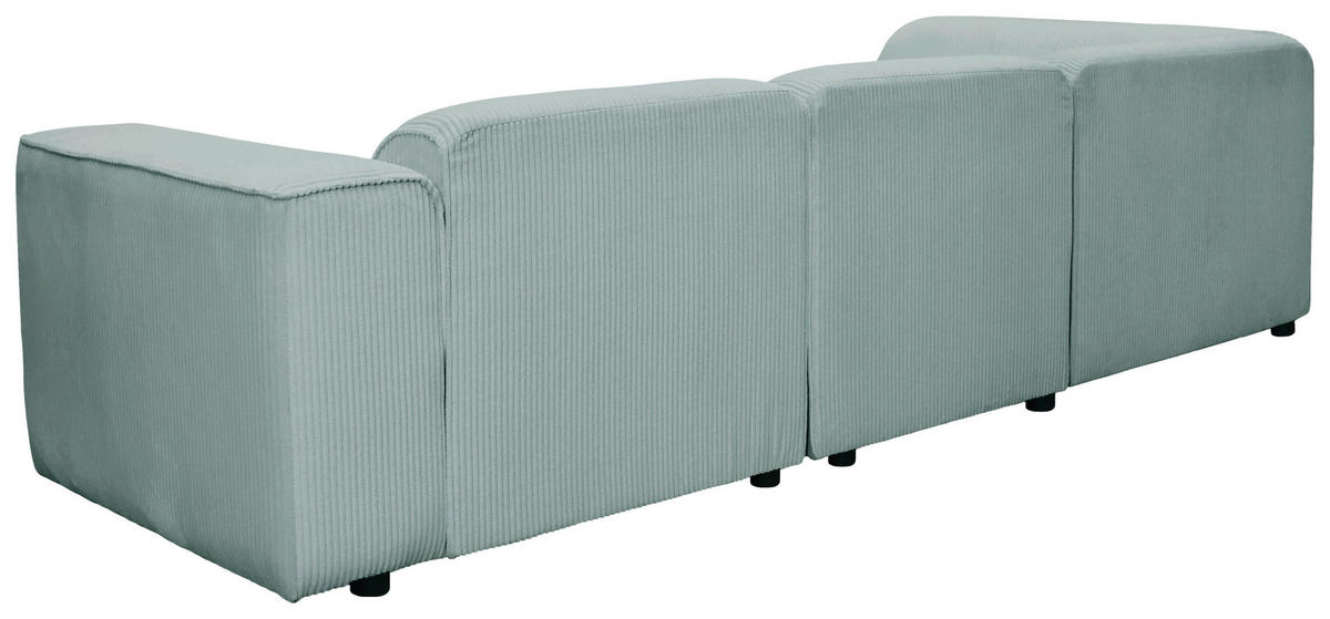 ECKSOFA ANTHONY Mintgrün Cord  - Schwarz/Mintgrün, Design, Kunststoff/Textil (163/275cm) - MID.YOU