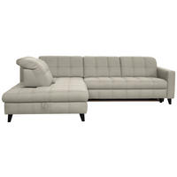 ECKSOFA in Webstoff Ecru  216/297 cm  - Ecru/Schwarz, Design, Holz/Textil (216/297cm) - Xora