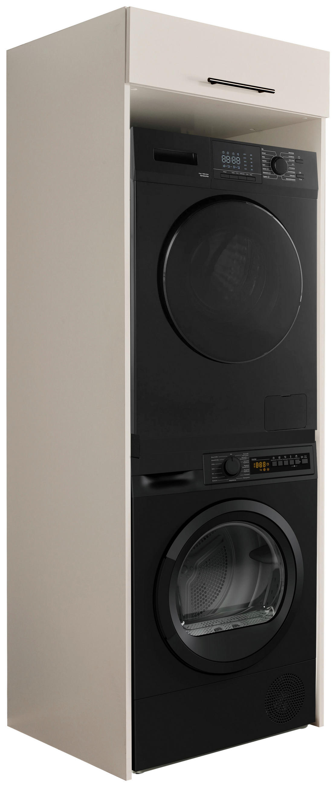 WASCHMASCHINENSCHRANK 67,5/200/67,5 cm  in Kaschmir  - Kaschmir/Schwarz, Design, Holzwerkstoff/Metall (67,5/200/67,5cm)