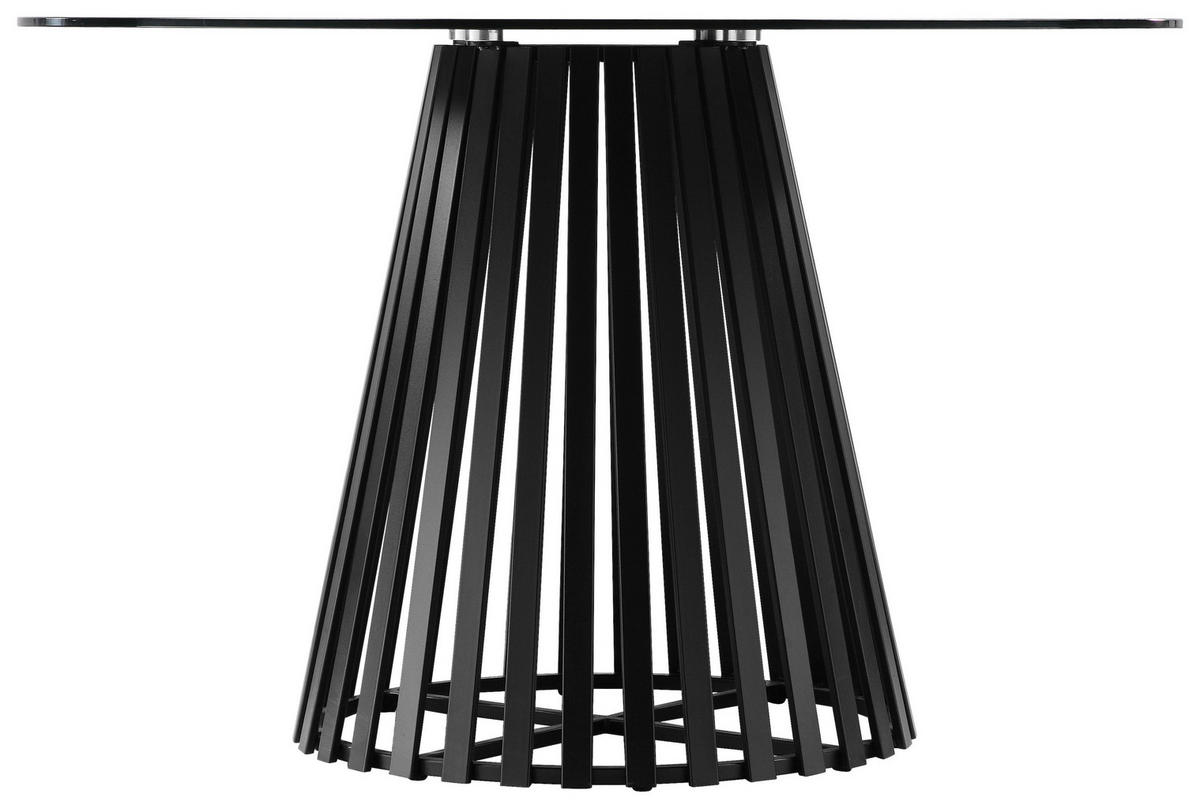 ESSTISCH in Metall, Glas 120/120/75 cm  - Schwarz, Design, Glas/Metall (120/120/75cm) - home24