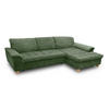 ECKSOFA Grün Mikrofaser  - Eichefarben/Grün, KONVENTIONELL, Holz/Textil (279/162cm) - MID.YOU