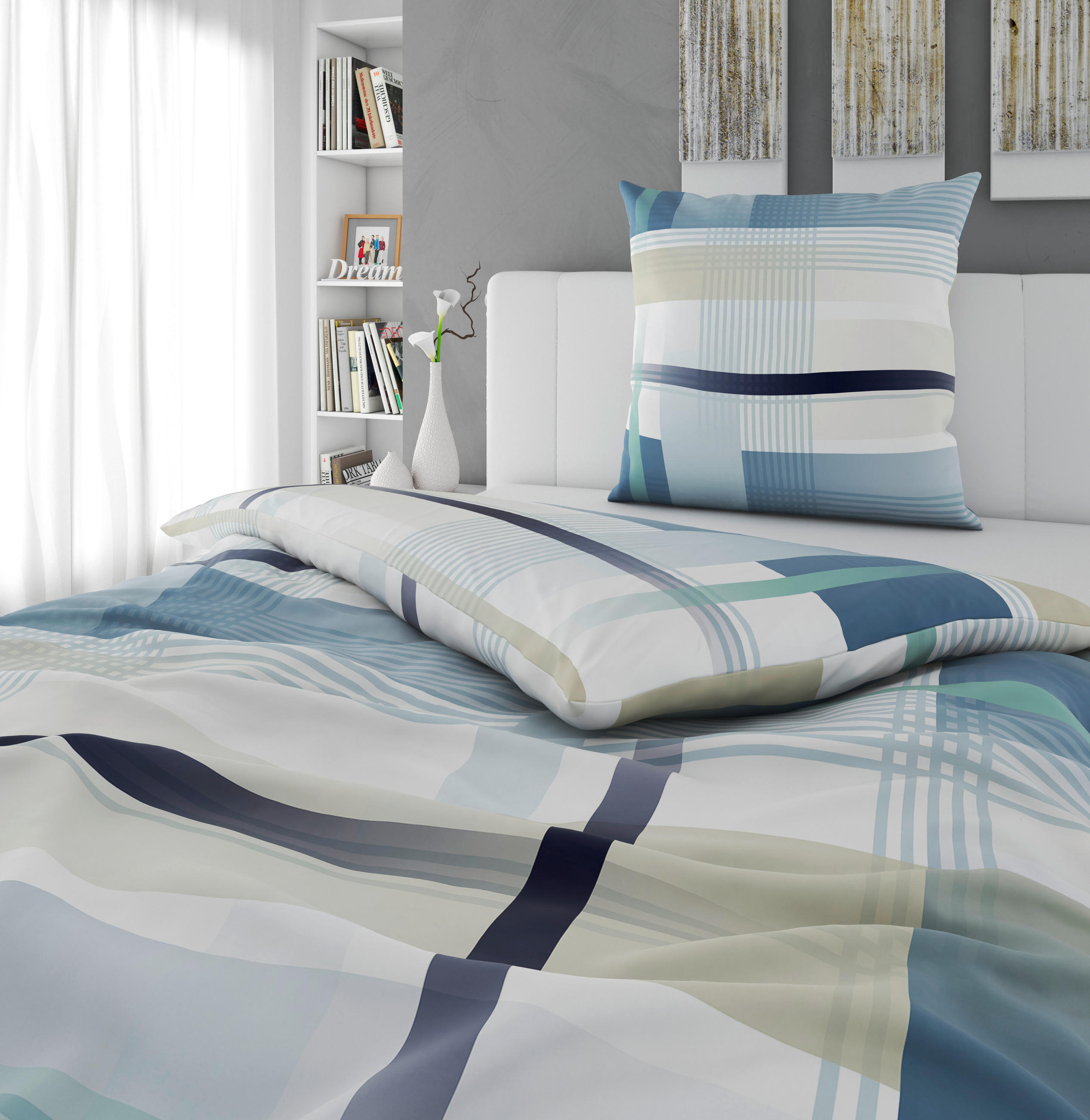 BETTWÄSCHE Flanell 155/220 cm  - Blau, Textil (155/220cm) - Novel