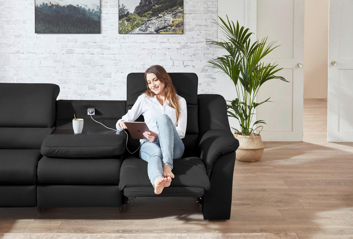 ECKSOFA  in Echtleder Anthrazit  260/324 cm  - Anthrazit/Schwarz, KONVENTIONELL, Leder/Kunststoff (260/324cm) - Cantus