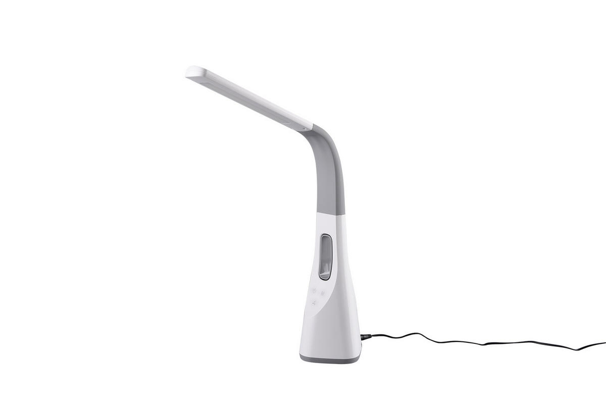 LAMPA NA PÍSACÍ STÔL, dotykový stmievač, 12,5/38/46 cm - sivá/biela, Trend, plast (12,5/38/46cm) - Novel