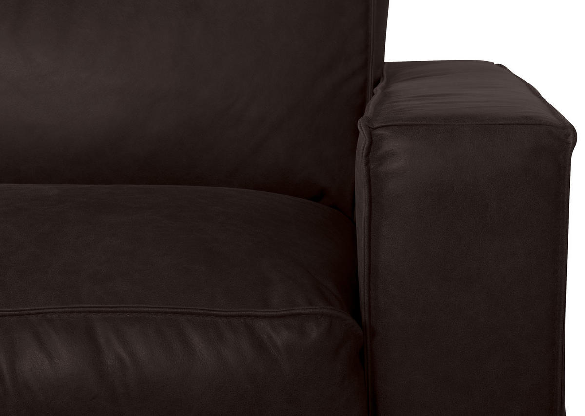 SCHLAFSOFA in Leder Dunkelbraun  - Dunkelbraun, Design, Leder/Holz (203/85/99cm) - MID.YOU