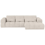 ECKSOFA in Chenille Sandfarben  - Sandfarben/Schwarz, KONVENTIONELL, Kunststoff/Textil (290/203cm) - Carryhome