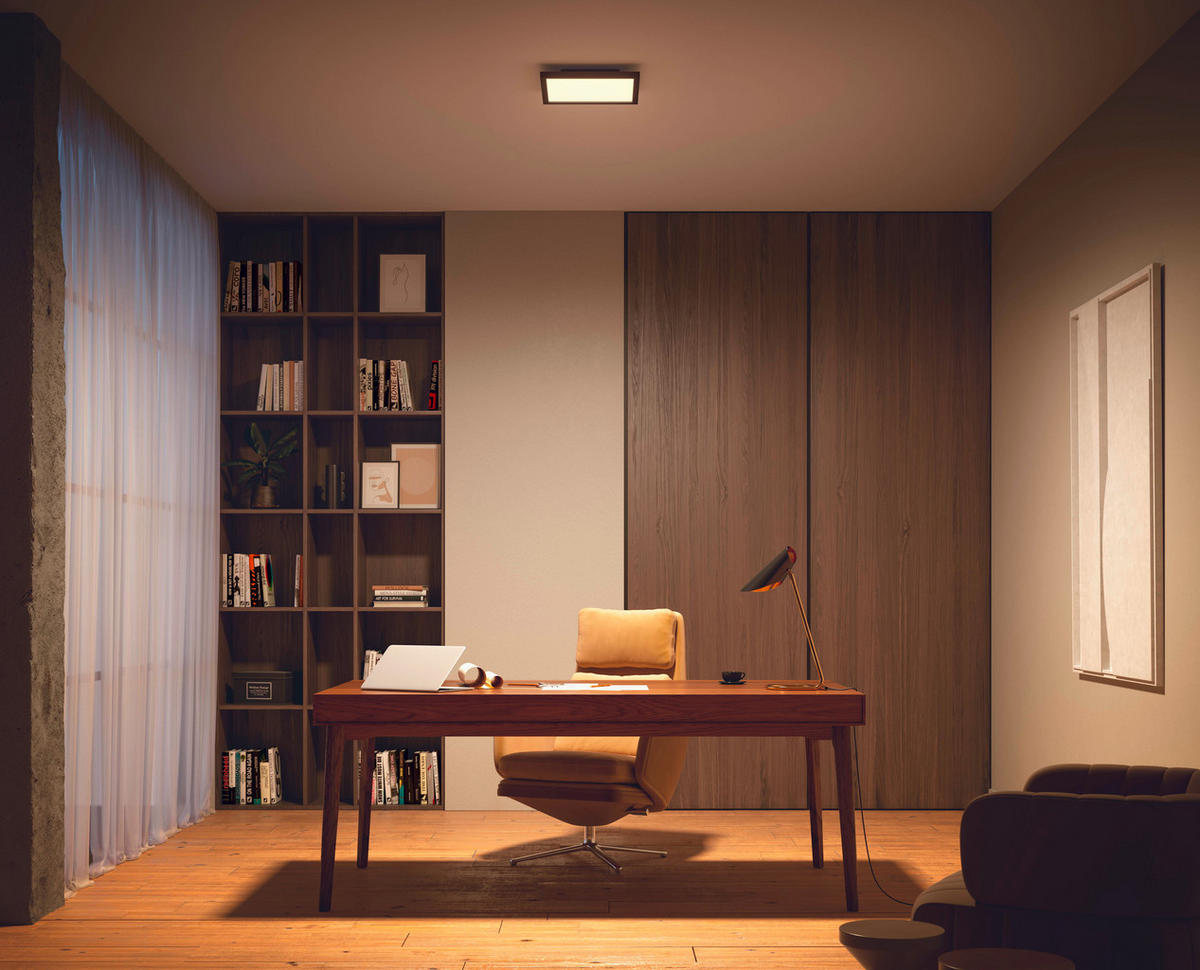 DECKENLEUCHTE 30/30/4,6 cm    - Schwarz, Design, Metall (30/30/4,6cm) - Philips HUE