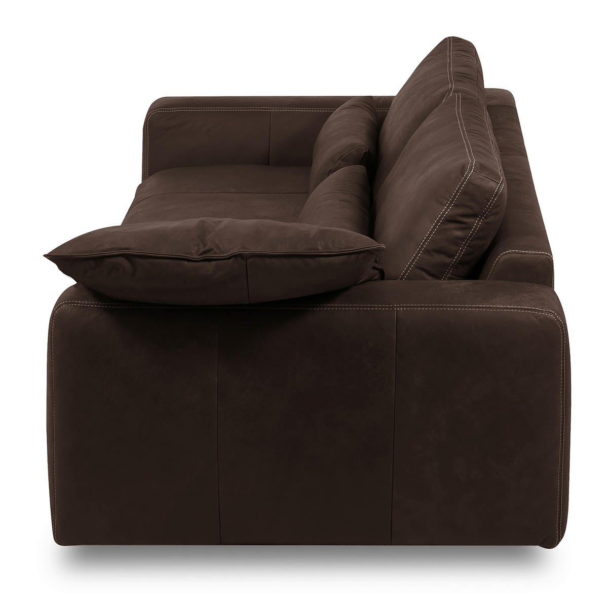 3-SITZER-SOFA  in Echtleder Dunkelbraun   - Dunkelbraun/Beige, Design, Leder/Kunststoff (300/85/123cm) - Livetastic