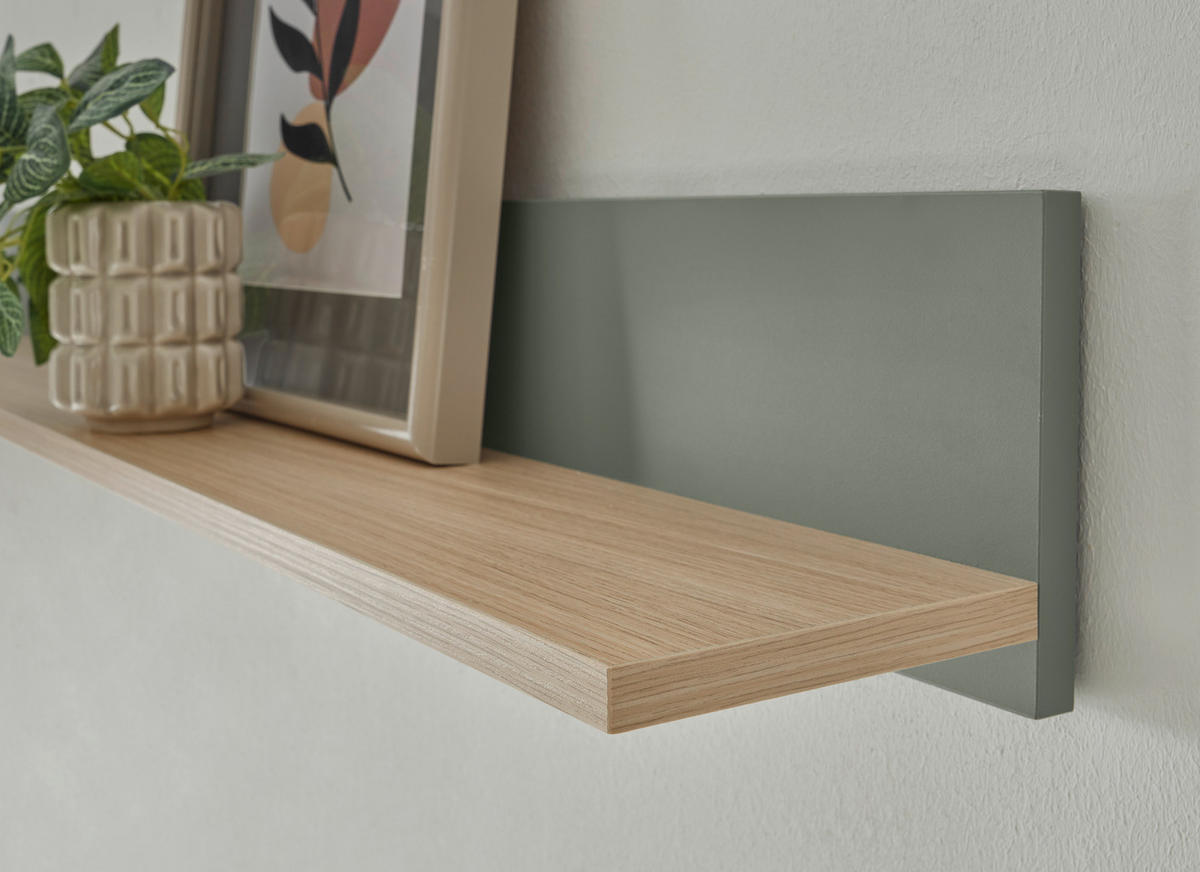 WANDBOARD Holzwerkstoff Grün, Eichefarben  - Eichefarben/Grün, Design, Holzwerkstoff (170/15/17cm) - Modante