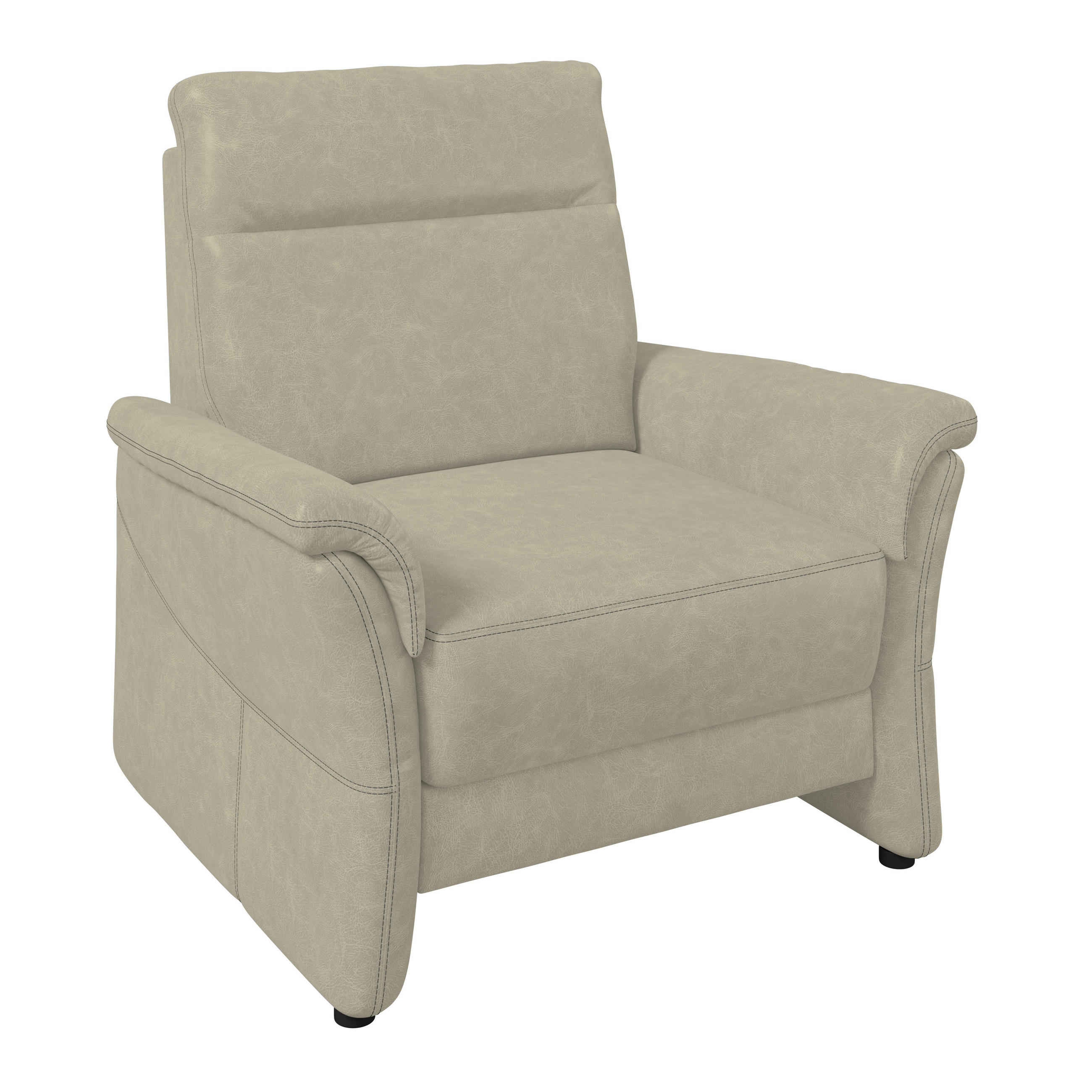 SESSEL Mikrofaser Hellgrau  - Hellgrau/Schwarz, Konventionell, Kunststoff/Textil (104/98/91cm) - Elegando