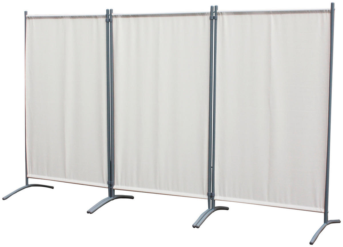 SICHTSCHUTZ - Beige/Silberfarben, Basics, Textil/Metall (258/155cm) - Ambia Garden