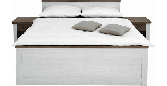 BETTANLAGE 180/200 cm in Weiß, Trüffeleichefarben - Trüffeleichefarben/Weiß, LIFESTYLE, Holzwerkstoff (180/200cm) - Carryhome