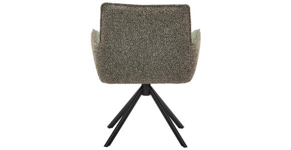 ARMLEHNSTUHL  Sitzfläche 360° drehbar, automatische Rückholfunktion Flachgewebe, Webstoff  Grün, Schwarz, Dunkelgrün  - Dunkelgrün/Schwarz, KONVENTIONELL, Textil/Metall (69/88/60cm) - Venda