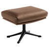 HOCKER in Leder Hellbraun  - Hellbraun/Schwarz, Design, Leder/Metall (54/41/41cm) - home24