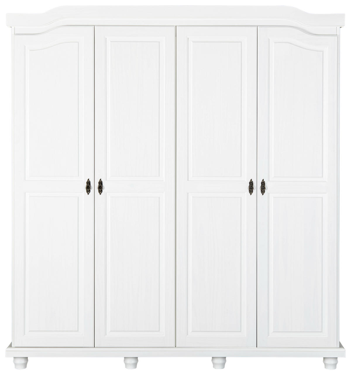 DREHTÜRENSCHRANK 182/198/60 cm 4-türig Weiß  - Schwarz/Weiß, KONVENTIONELL, Holz/Metall (182/198/60cm) - MID.YOU