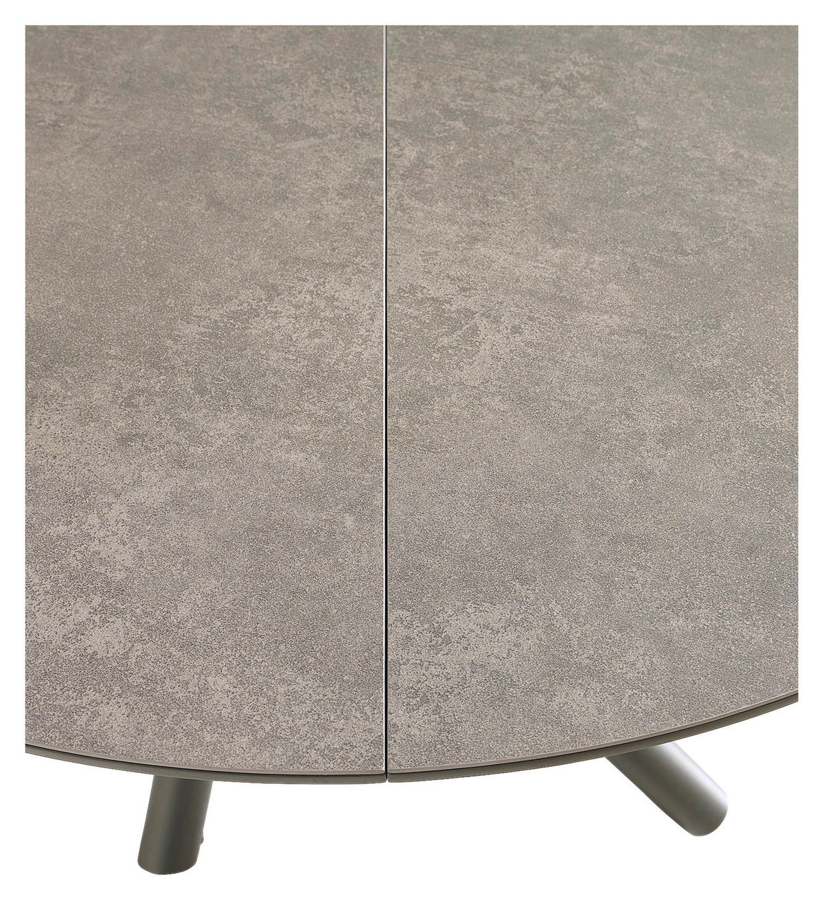 COUCHTISCH/ESSTISCH 105-165/105/36-75 cm rund Anthrazit, Schieferfarben  - Schieferfarben/Anthrazit, Design, Keramik/Metall (105-165/105/36-75cm) - Dieter Knoll