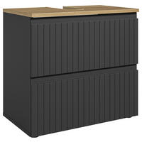 WASCHBECKENUNTERSCHRANK 60/57/36 cm  - Eichefarben/Schwarz, MODERN, Holzwerkstoff/Kunststoff (60/57/36cm) - MID.YOU