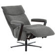 RELAXSESSEL in Textil Dunkelgrau  - Dunkelgrau/Schwarz, Design, Textil/Metall (68/117/85cm) - Cantus