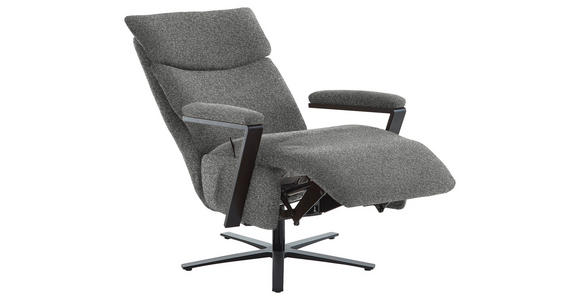 RELAXSESSEL in Textil Dunkelgrau - Dunkelgrau/Schwarz, Design, Textil/Metall (68/117/85cm) - Cantus