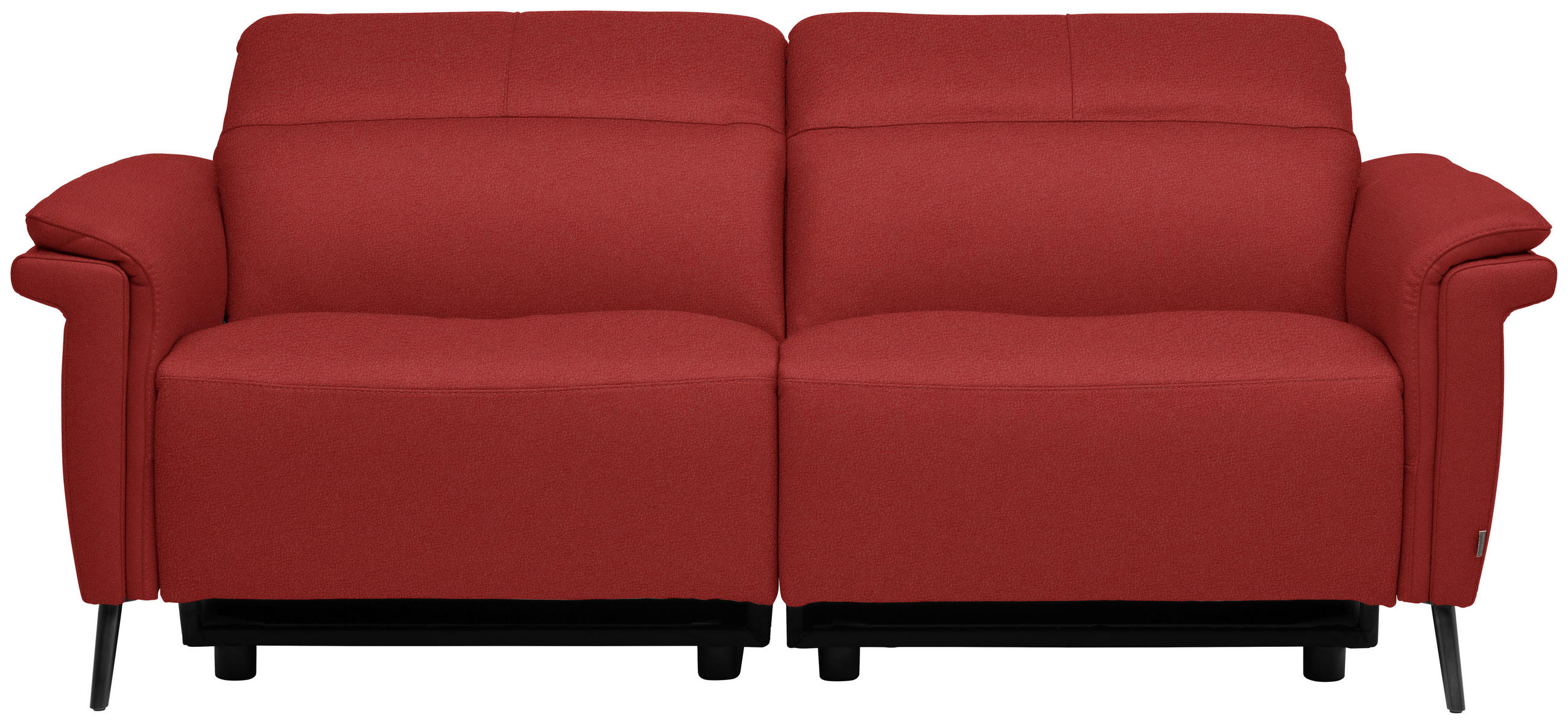 3-SITZER-SOFA Echtleder Rot  - Rot/Schwarz, Design, Leder/Metall (210/79/104cm) - Belluti