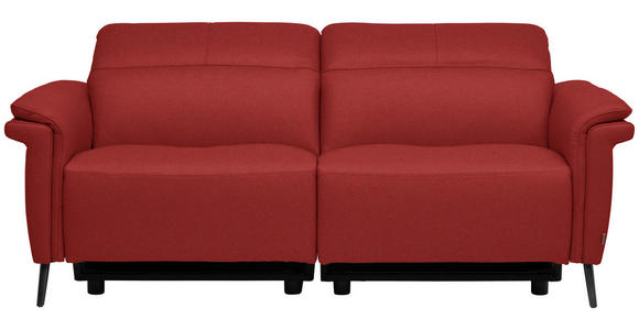 3-SITZER-SOFA  in Echtleder Rot   - Rot/Schwarz, Design, Leder/Metall (210/79/104cm) - Belluti