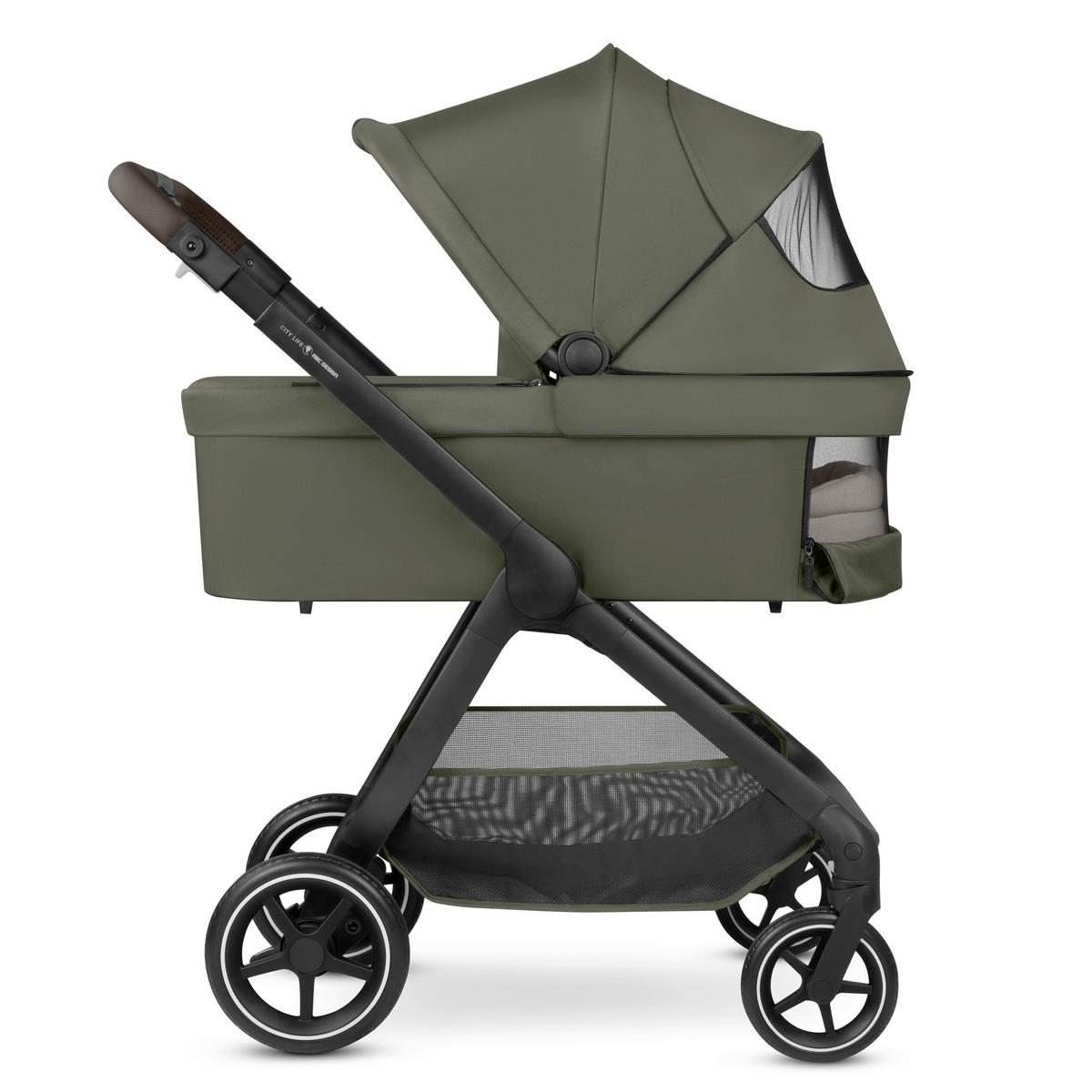 KINDERWAGENSET  City Life All in One Set  Avocado  - Schwarz/Olivgrün, Basics, Textil/Metall (82/52/107,5cm) - ABC Design