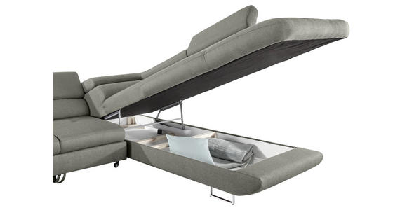 ECKSOFA  in Webstoff Grau  280/235 cm  - Grau, Design, Textil/Metall (280/235cm) - Hom`in