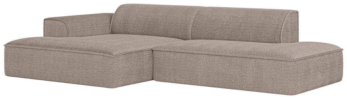 ECKSOFA BILLUND Taupe Cord Nierenkissen  - Taupe/Schwarz, KONVENTIONELL, Kunststoff/Textil (294/165cm) - Livetastic