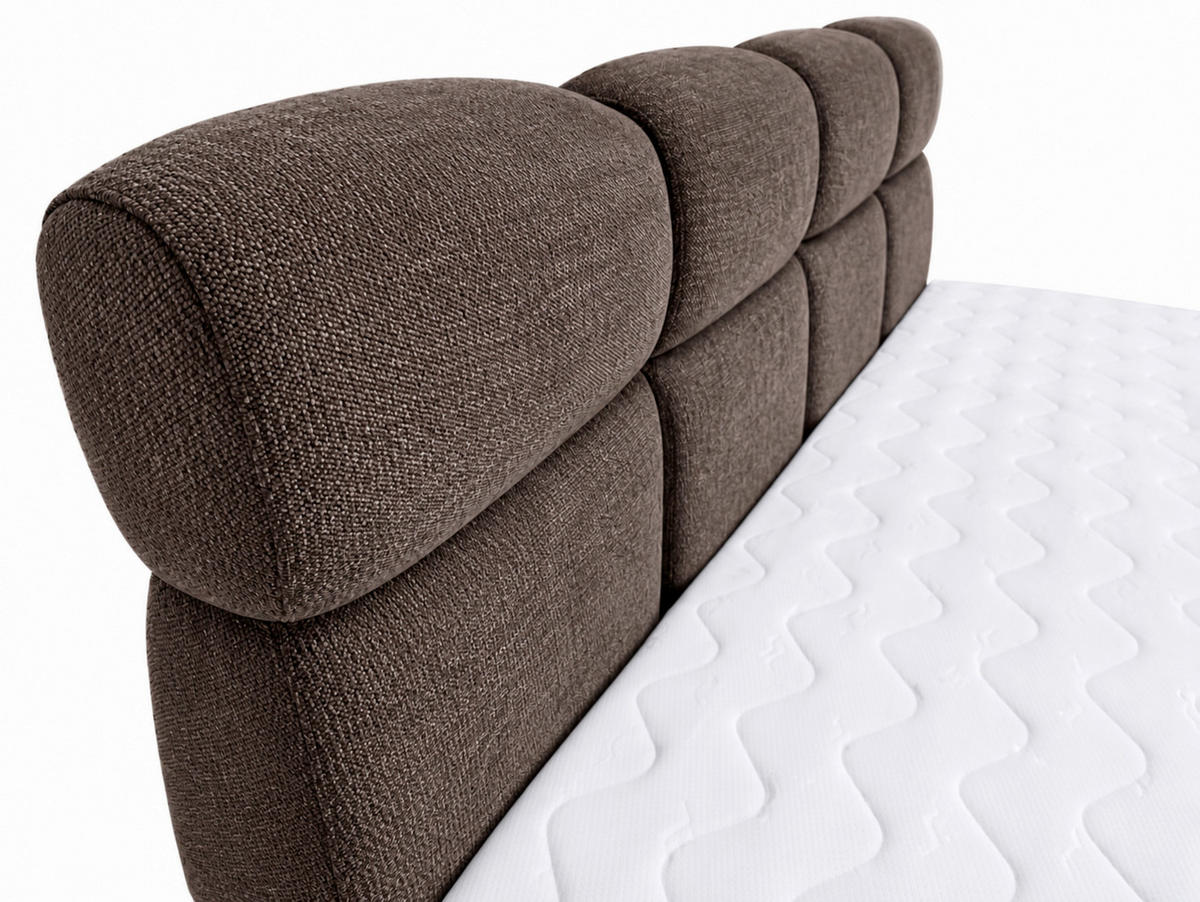 BOXBETT 140/200 cm,  in Braun, Bettkasten, Topper,  - Chromfarben/Braun, MODERN, Holz/Kunststoff (140/200cm) - MID.YOU