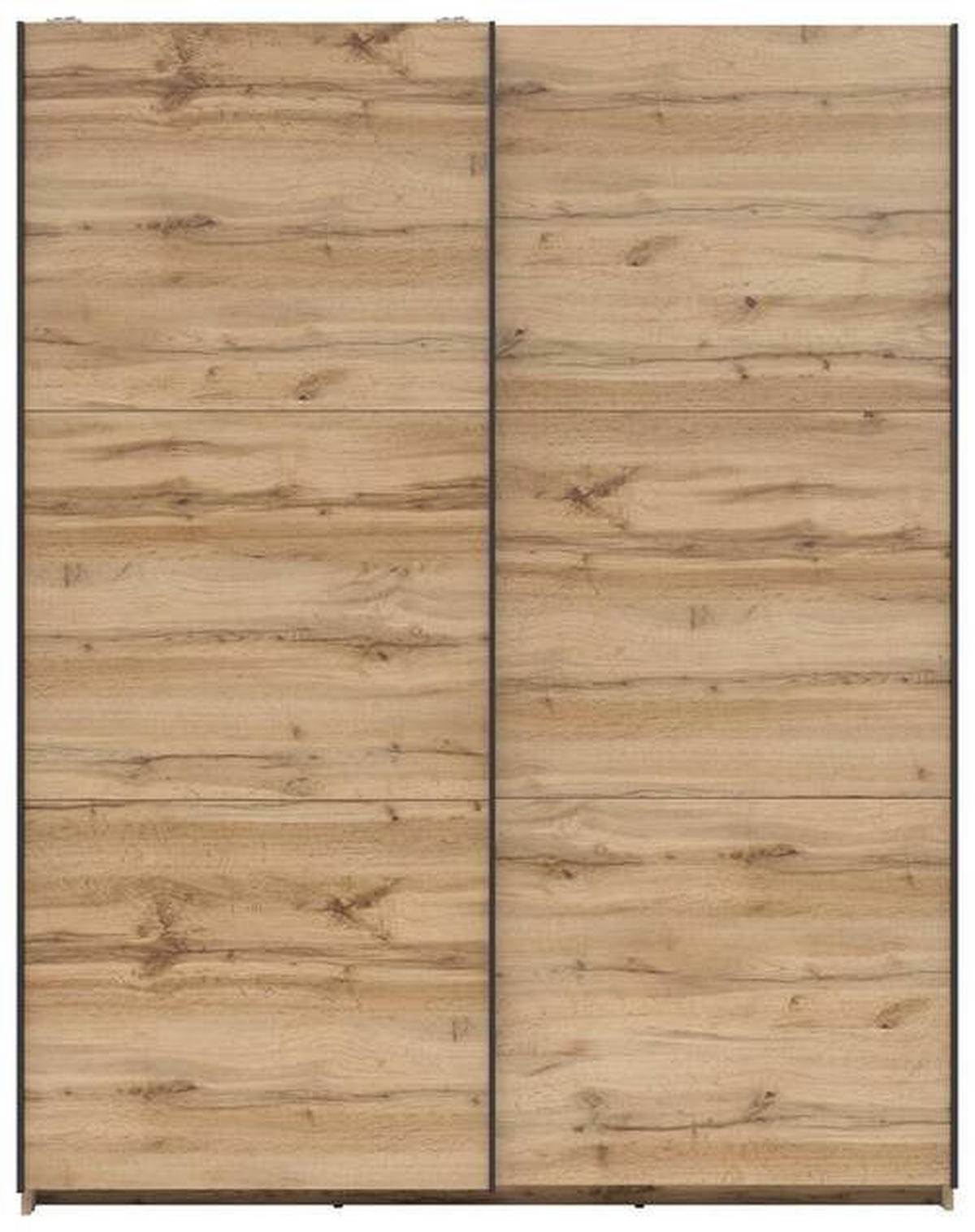 OMARA Z DRSNIMI VRATI, hrast wotan  - hrast wotan/antracit, Moderno, kovina/leseni material (153,5/195,5/60cm) - MID.YOU