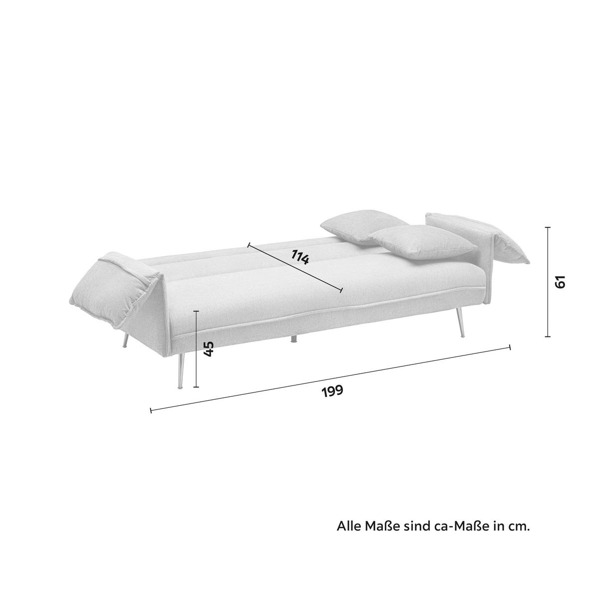 SCHLAFSOFA in Webstoff Beige  - Beige/Anthrazit, MODERN, Holz/Textil (193/117/25,5cm) - Bessagi Home