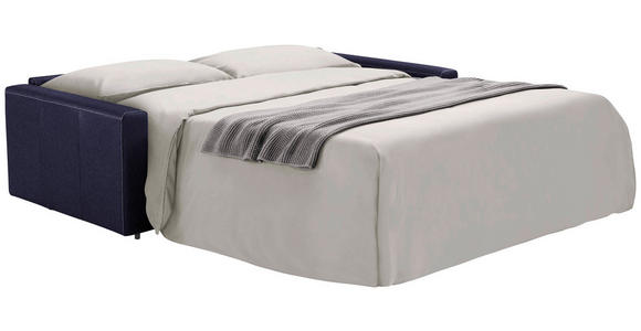 SCHLAFSOFA Bard in Echtleder Dunkelblau  - Schwarz/Dunkelblau, KONVENTIONELL, Leder/Kunststoff (206/81/96cm) - Novel