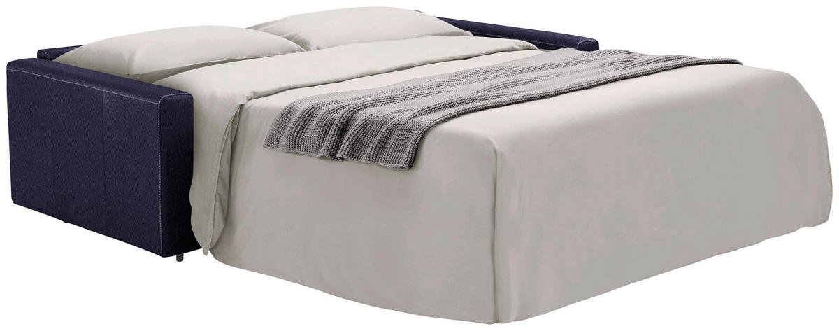 SCHLAFSOFA Dunkelblau  - Schwarz/Dunkelblau, Konventionell, Leder/Kunststoff (206/81/96cm) - Novel