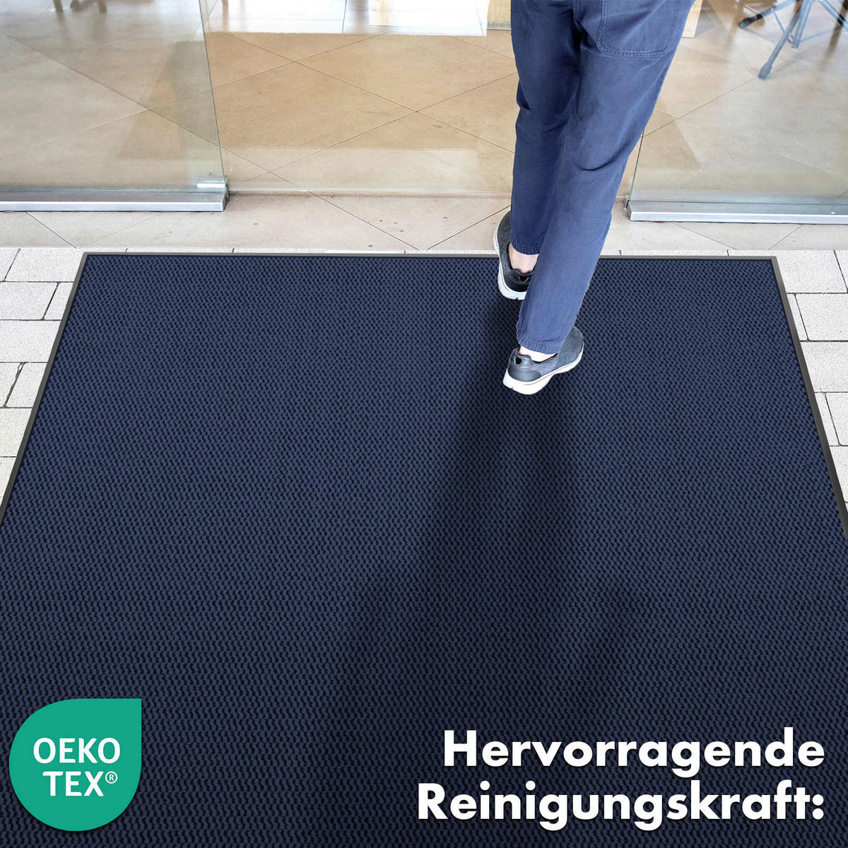 SCHMUTZFANGMATTE 80/120 cm  - Blau, Basics, Kunststoff/Textil (80/120cm) - Floordirekt
