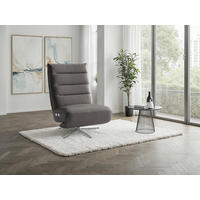 RELAXSESSEL Leder Mokka  - Silberfarben/Mokka, Basics, Leder/Metall (80/109/98cm) - Sit & More