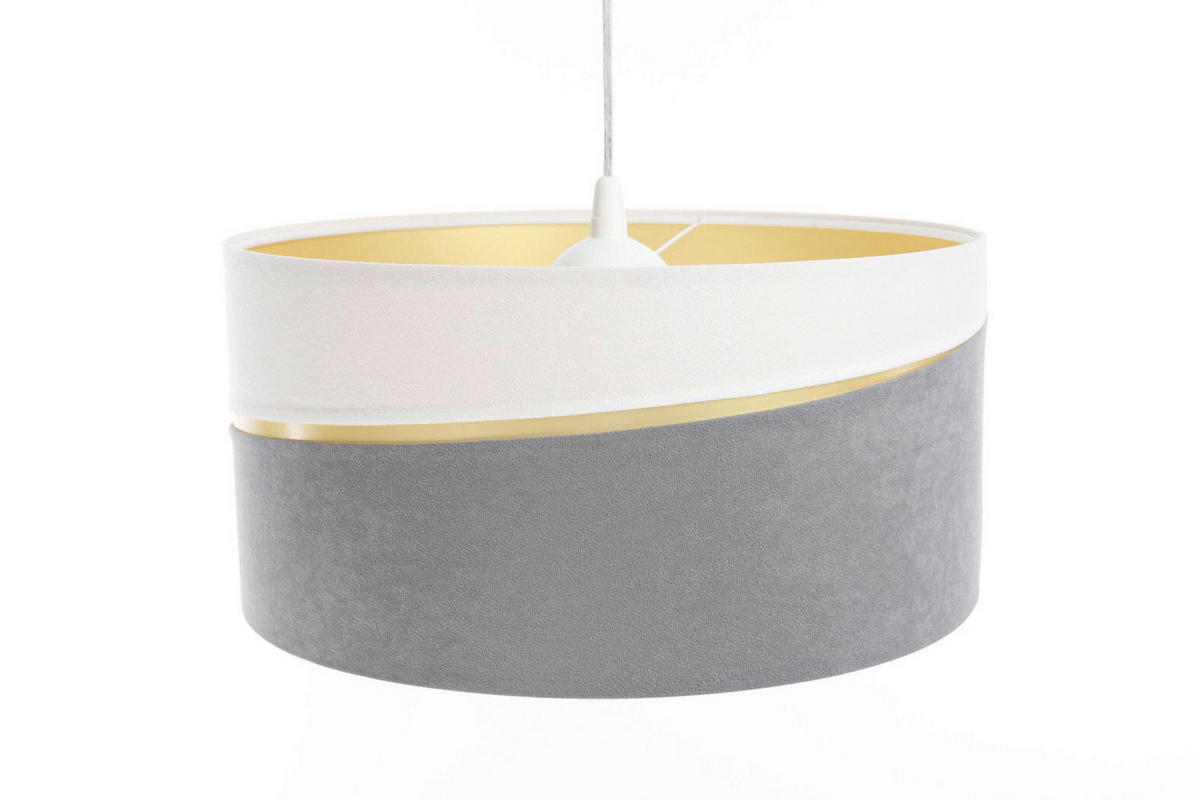 HÄNGELEUCHTE Swing 50/95 cm   - Goldfarben/Hellgrau, Design, Kunststoff/Textil (50/95cm)