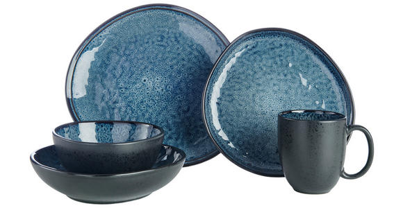 KOMBISERVICE Blau 10-teilig SØREN BLUE - Blau, Trend, Keramik - Novel
