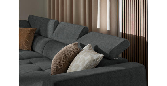 ECKSOFA Anthrazit Struktur - Anthrazit/Schwarz, Design, Kunststoff/Textil (205/284cm) - Xora