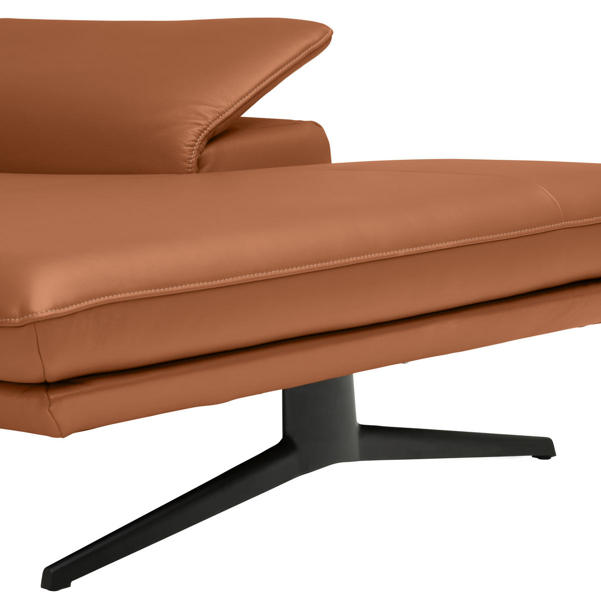 ECKSOFA in Echtleder Cognac  239/152 cm  - Cognac/Beige, Design, Leder/Metall (239/152cm) - Koinor
