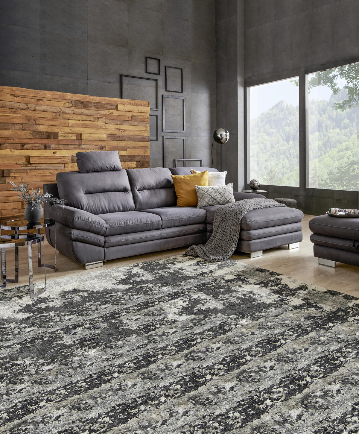 SEDEŽNA GARNITURA, mikrovlakna antracit  - barve kroma/antracit, Design, tekstil (270/92/166cm) - Stylife