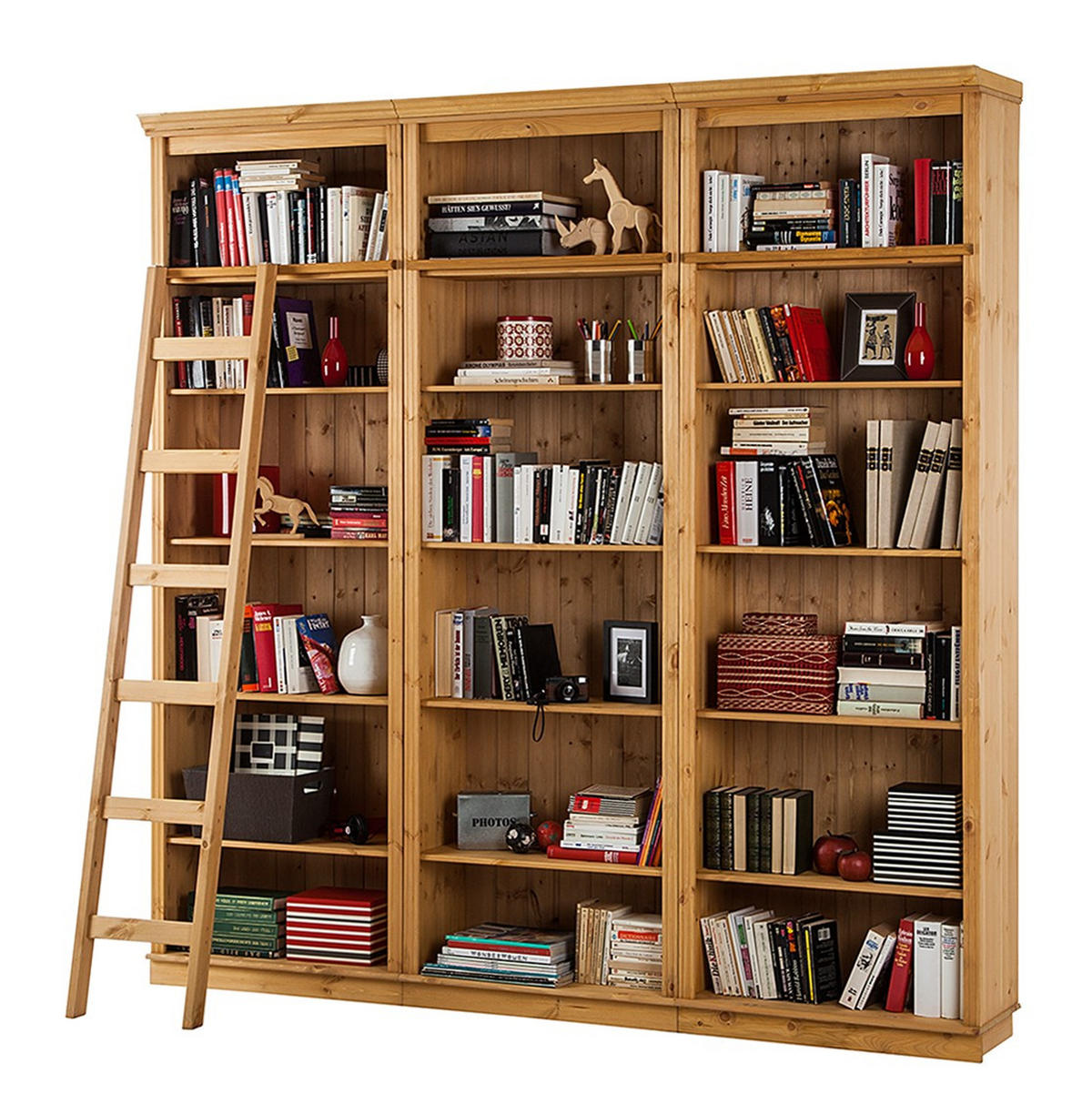 ANSTELLLEITER - Kieferfarben, Design, Holz (36/188/6cm) - Livetastic