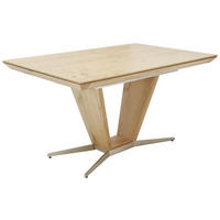 JEDÁLENSKÝ STÔL, divoký dub, prírodná farba, farba duba, niklová, 140/90/76 cm - prírodná farba/farba duba, Design, kov/drevo (140/90/76cm) - Ambiente