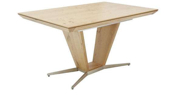 ESSTISCH in Holz, Metall 140-190/90/76 cm  - Eichefarben/Nickelfarben, Design, Holz/Metall (140-190/90/76cm) - Ambiente