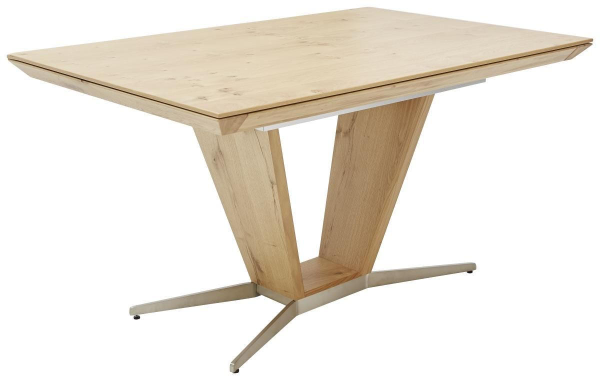 Ambiente JEDÁLENSKÝ STÔL, divoký dub, prírodná farba, farba duba, niklová, 140/90/76 cm